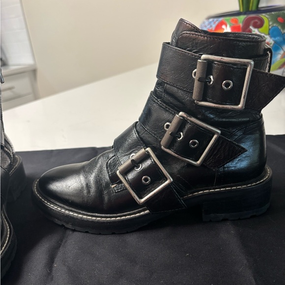 rag & bone Black Triple Buckle Combat Boots - Picture 6 of 10